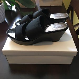 Calvin Klein Black Wide Strap Sandals